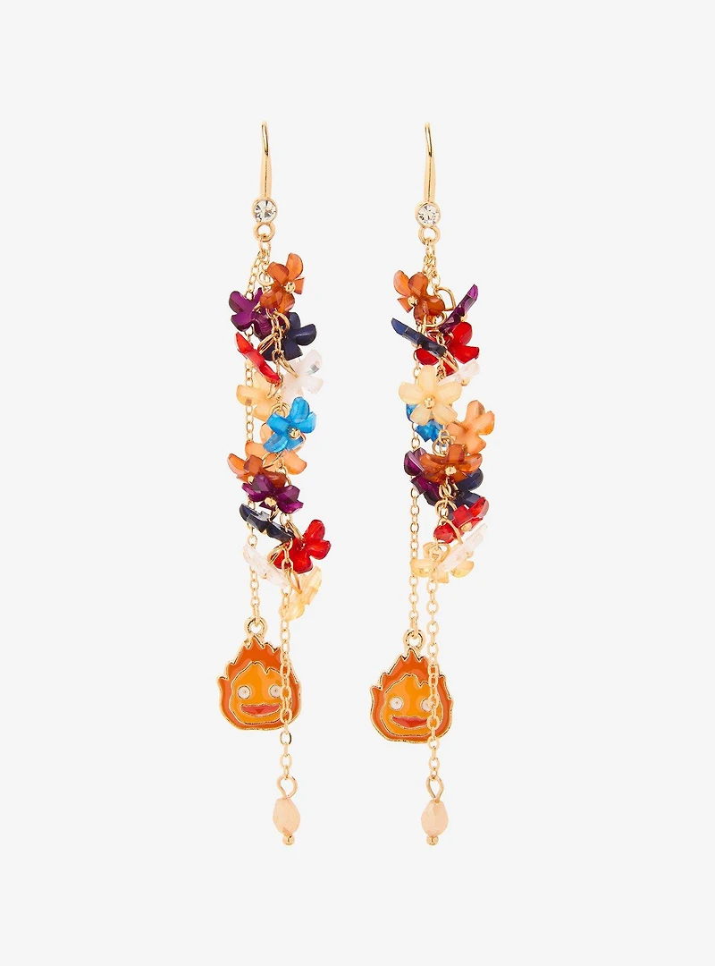 Studio Ghibli® Howl's Moving Castle Floral Calcifer Beaded Hook Earrings - BoxLunch Exclusive