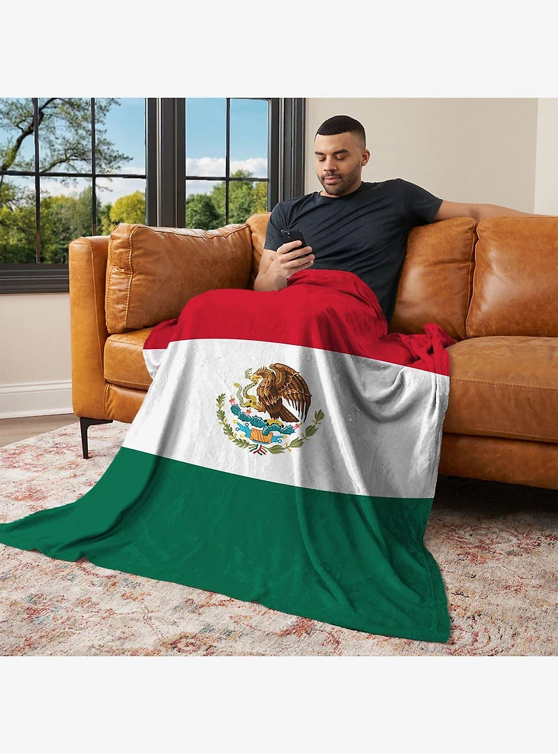 Mexico Flag Silk Touch Throw Blanket