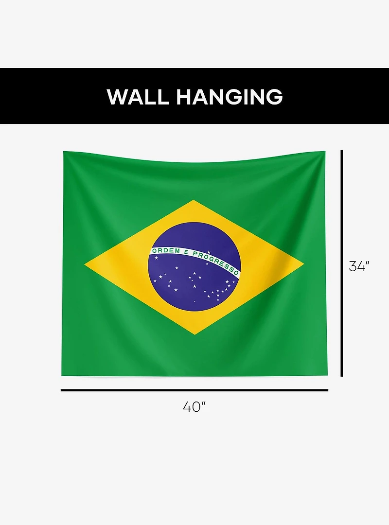 Brazil Flag 34x40" Wall Hanging