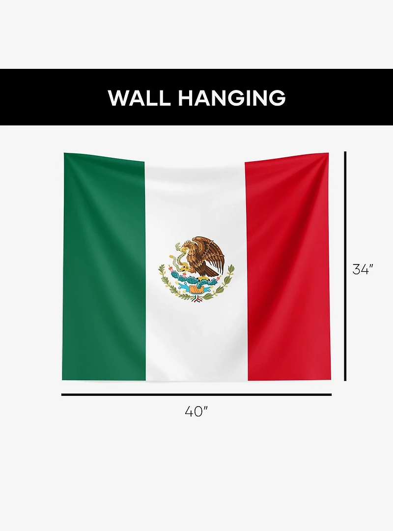 Mexico Flag 34x40" Wall Hanging