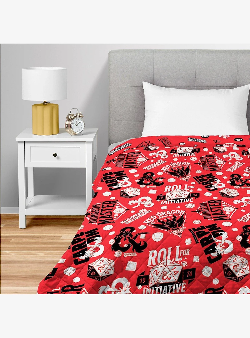 Dungeons & Dragons Roll For Initiative Full/Queen Quilted Blanket