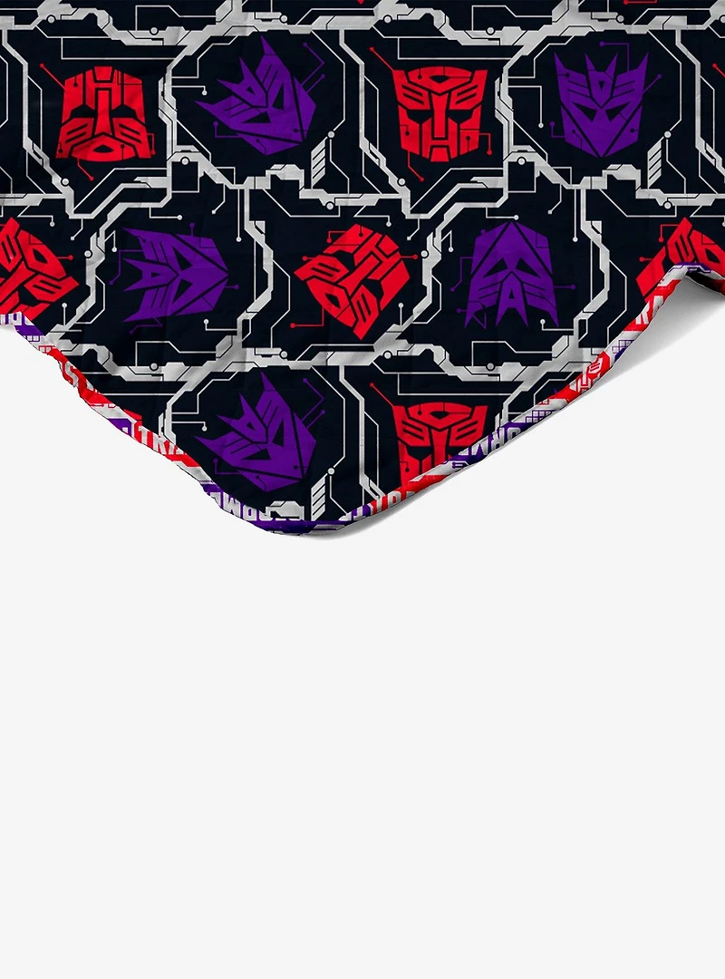 Transformers Transformer Logo Quilted Throw Blanket