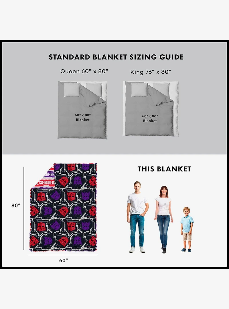 Transformers Transformer Logo Quilted Throw Blanket