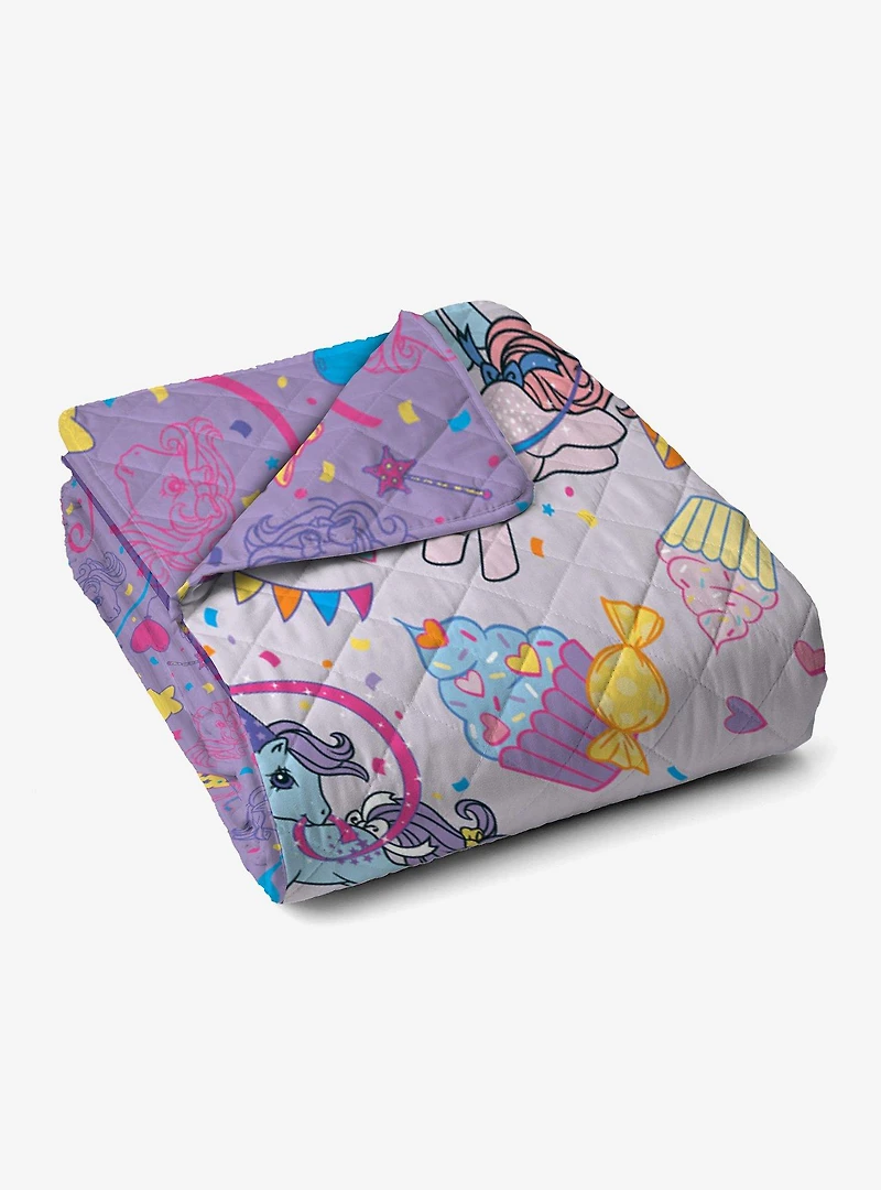 My Little Pony Party Quilted Throw Blanket