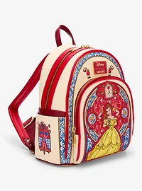 Loungefly Disney Beauty and the Beast Belle Stained Glass Portrait Mini Backpack - BoxLunch Exclusive