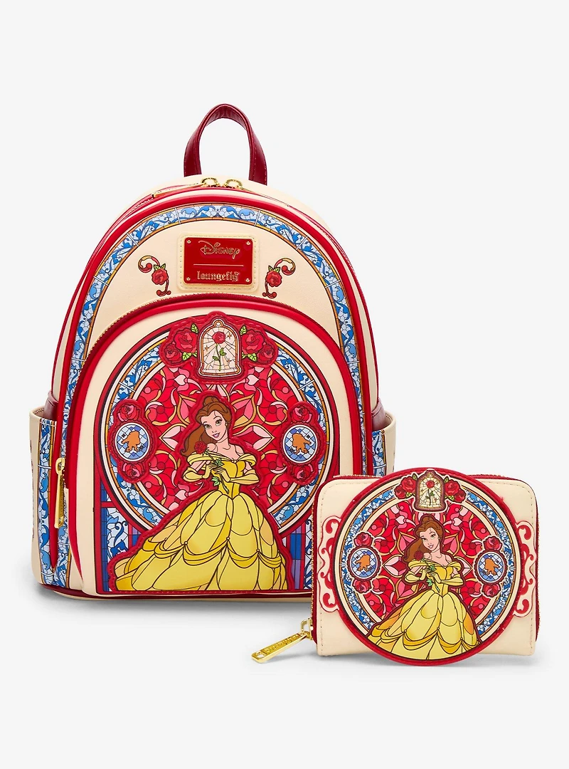 Loungefly Disney Beauty and the Beast Belle Stained Glass Portrait Mini Backpack - BoxLunch Exclusive