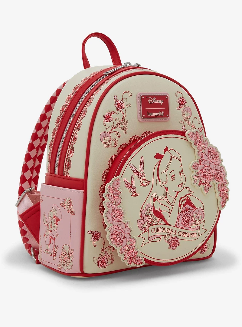 Loungefly Disney Alice in Wonderland Tonal Alice Floral Mini Backpack - BoxLunch Exclusive