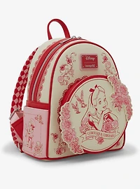 Loungefly Disney Alice in Wonderland Tonal Alice Floral Mini Backpack - BoxLunch Exclusive
