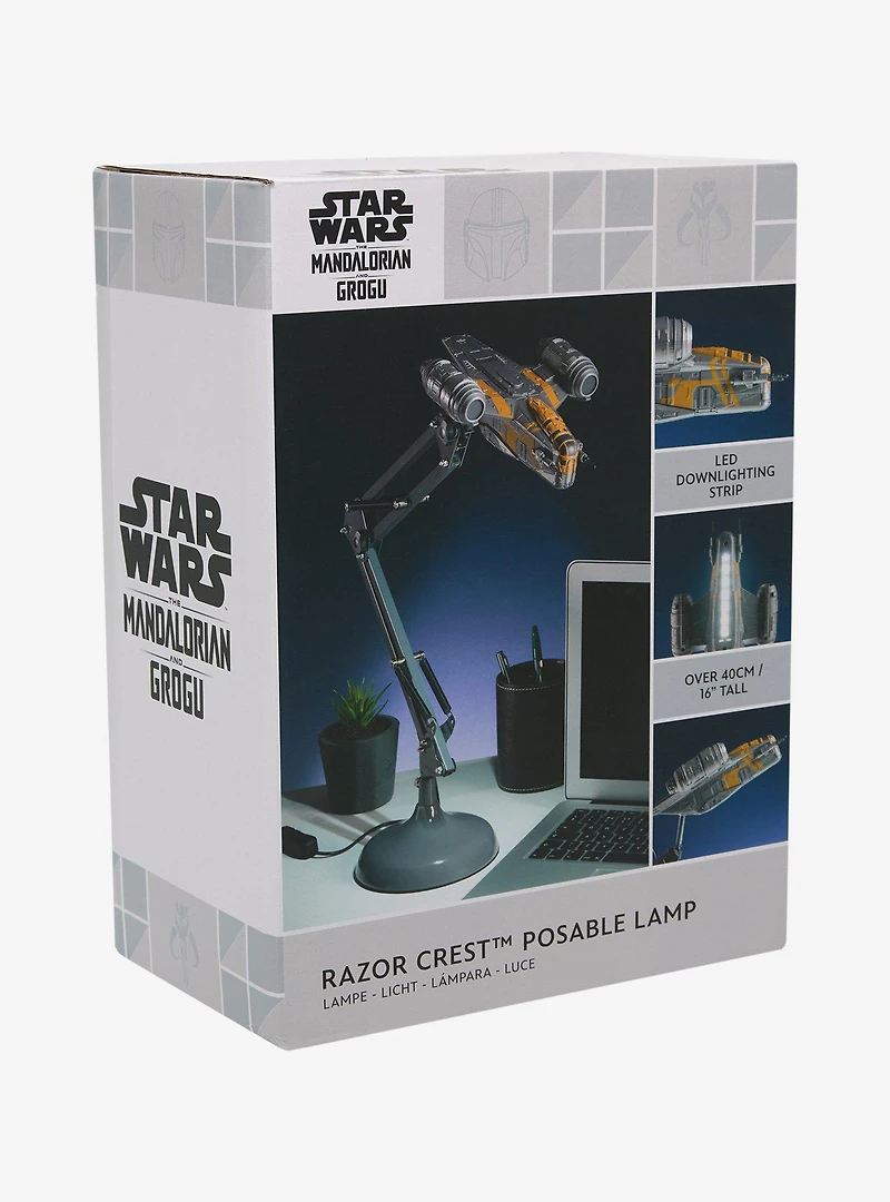 Star Wars The Mandalorian and Grogu Razor Crest Poseable Desk Lamp