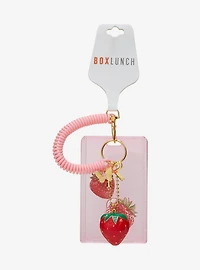Strawberry Acrylic ID Sleeve Wristlet