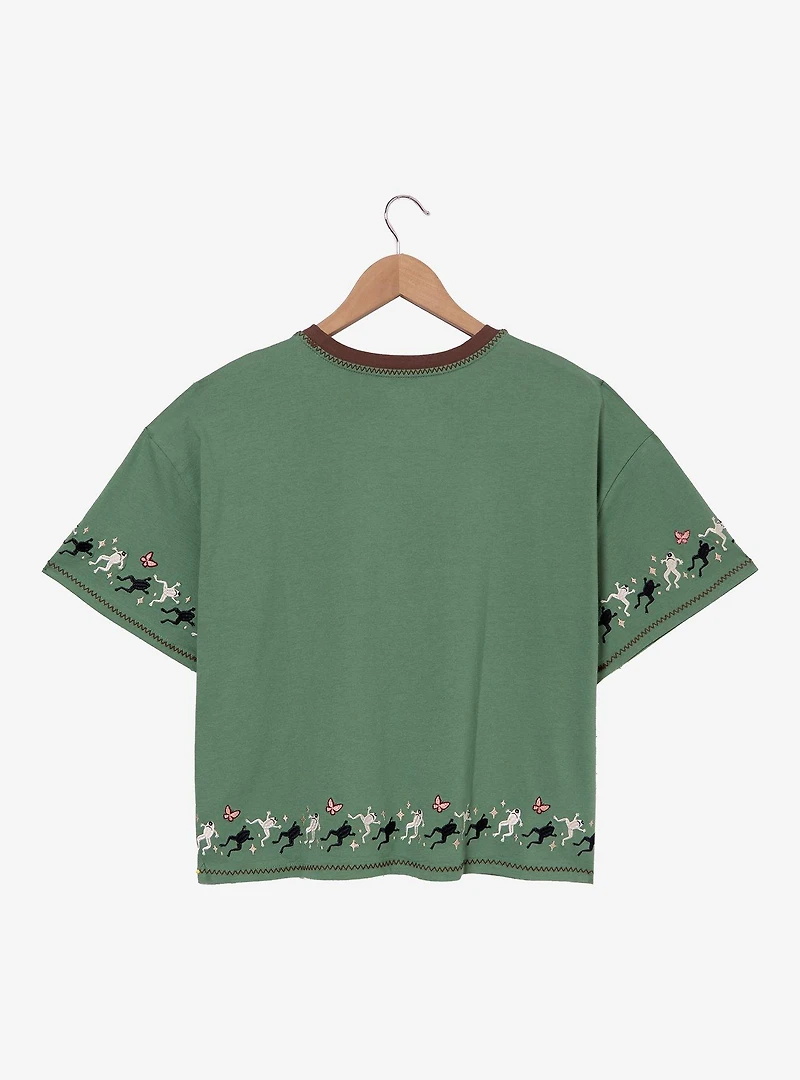 Star Wars The Mandalorian Grogu Embroidered Women's Plus Cropped T-Shirt - BoxLunch Exclusive