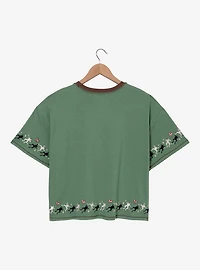 Star Wars The Mandalorian Grogu Embroidered Women's Plus Cropped T-Shirt - BoxLunch Exclusive