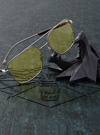 Witcher x GUNNAR White Wolf Amber Tint Blue Light Glasses