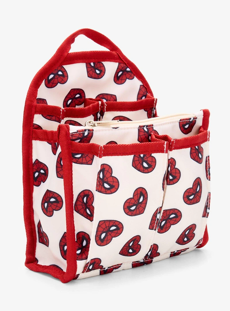 Marvel Spider-Man Heart Mask Allover Print Mini Backpack Organizer - BoxLunch Exclusive