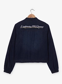 Disney Pixar Cars Cropped Women's Plus Denim Moto Jacket — BoxLunch Exclusive