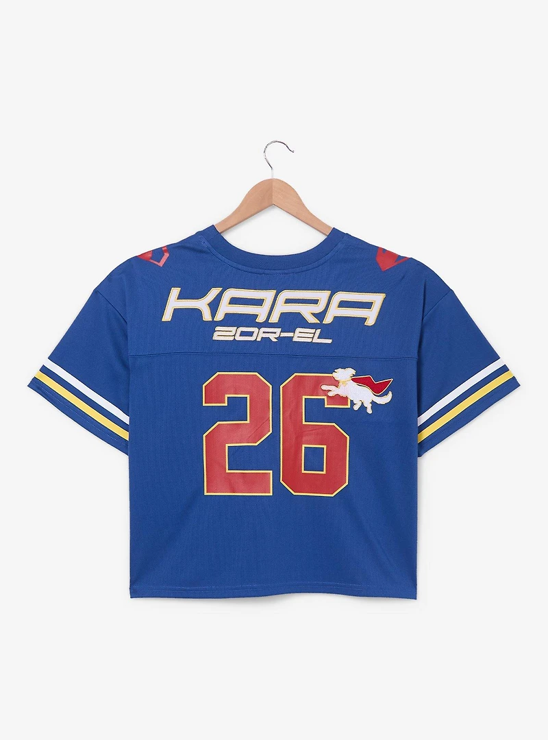 DC Comics Supergirl Kara Women's Plus Cropped Football Jersey - BoxLunch Exclusive