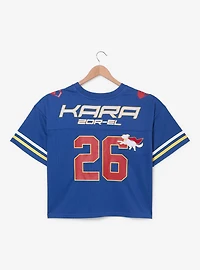 DC Comics Supergirl Kara Women's Plus Cropped Football Jersey - BoxLunch Exclusive