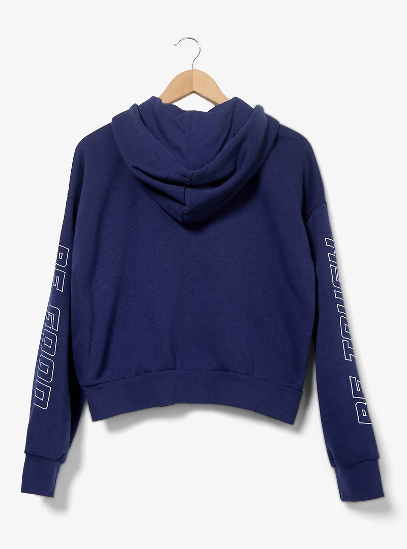 DC Supergirl Embroidered Patches Women's Cropped Zippered Hoodie - BoxLunch Exclusive