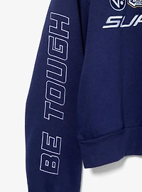DC Supergirl Embroidered Patches Women's Plus Cropped Zippered Hoodie - BoxLunch Exclusive