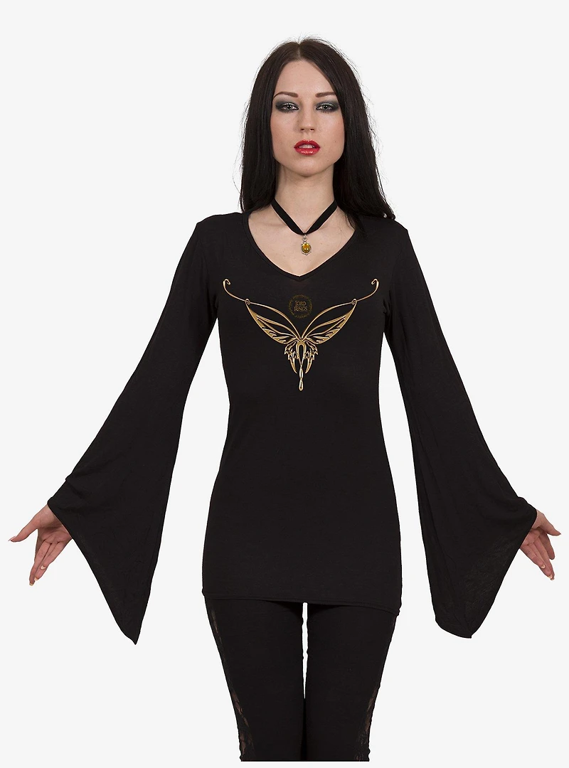 the Lord of Rings Elven Necklace V Neck Goth Sleeve Top