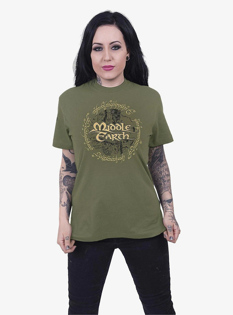 the Lord of Rings Middle Earth T-Shirt Olive