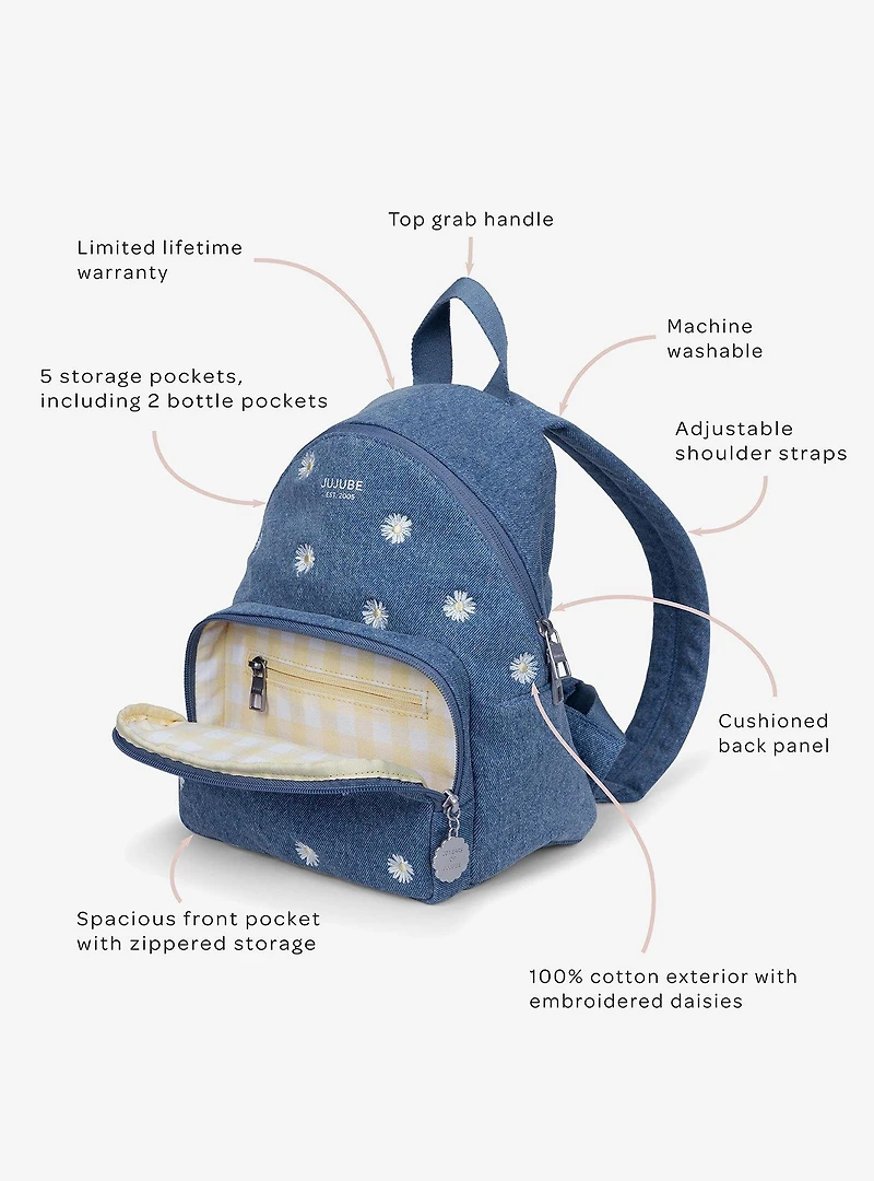 JuJuBe Denim and Daisies Everyday Mini Backpack