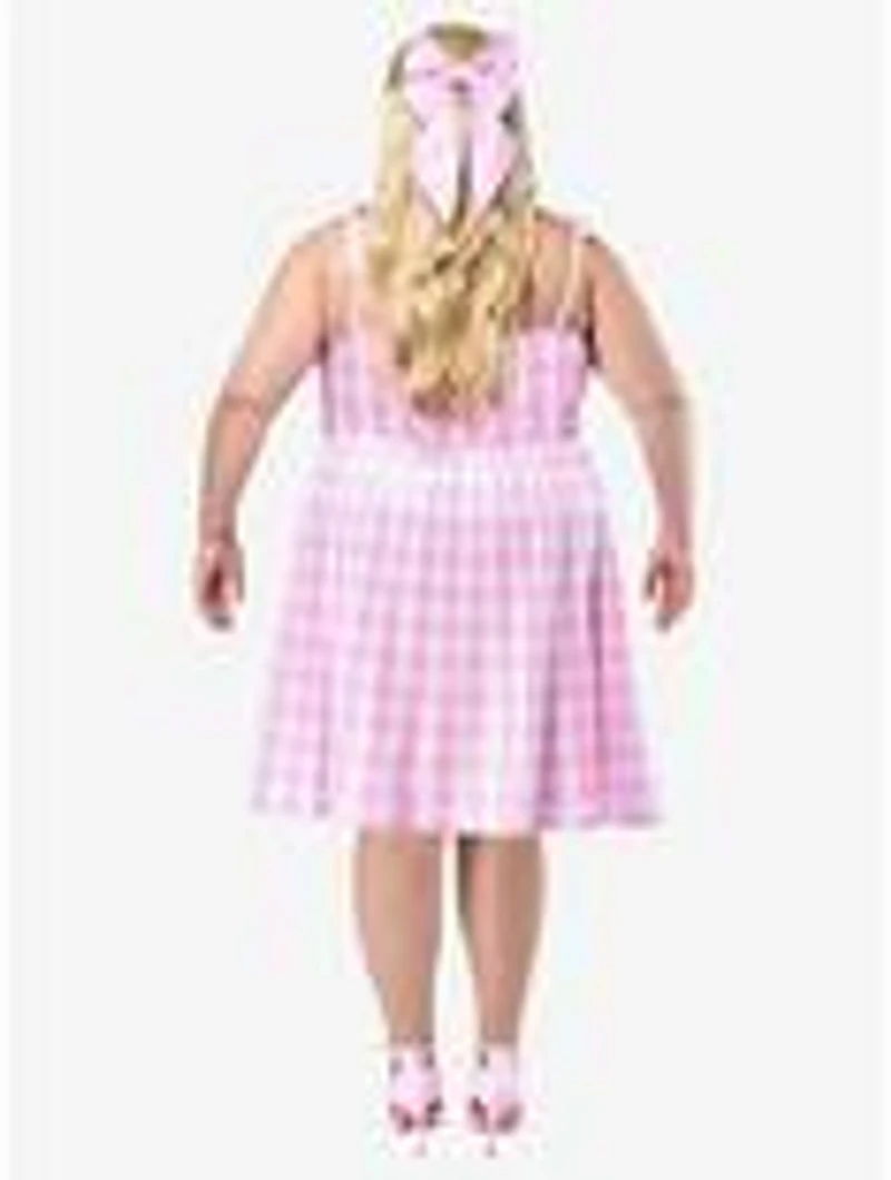 Barbie Perfect Day Pink Gingham Dress Plus