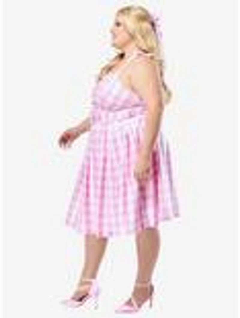 Barbie Perfect Day Pink Gingham Dress Plus