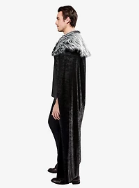 Black Full Length Cape with Faux Fur Collar