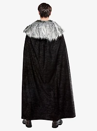 Black Full Length Cape with Faux Fur Collar