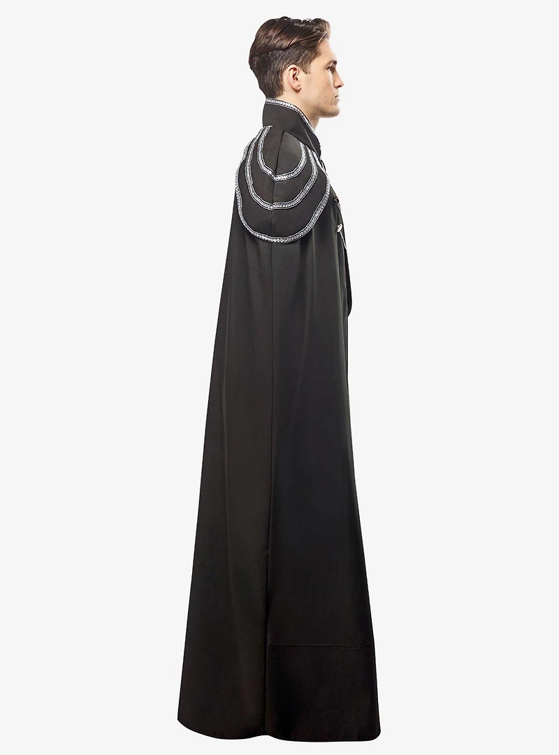 Black Full Length Renaissance Cape with Chain Accents