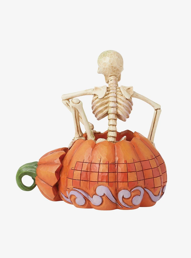 Halloween Skeleton in Pumpkin Figurine