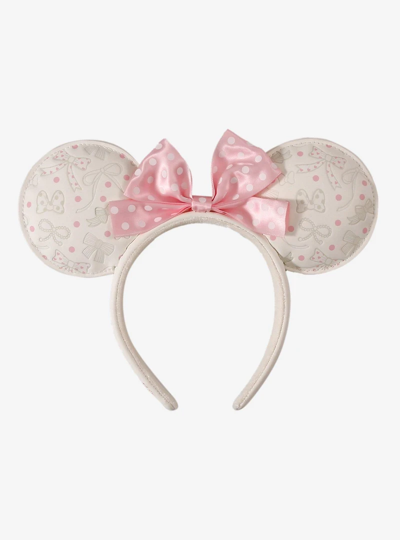 Loungefly Disney Minnie Mouse Polka Dot Bows White Ears - BoxLunch Exclusive