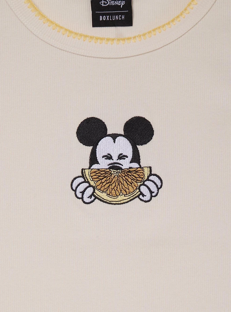 Disney Mickey Mouse Lemon Embroidered Women's Tank Top - BoxLunch Exclusive