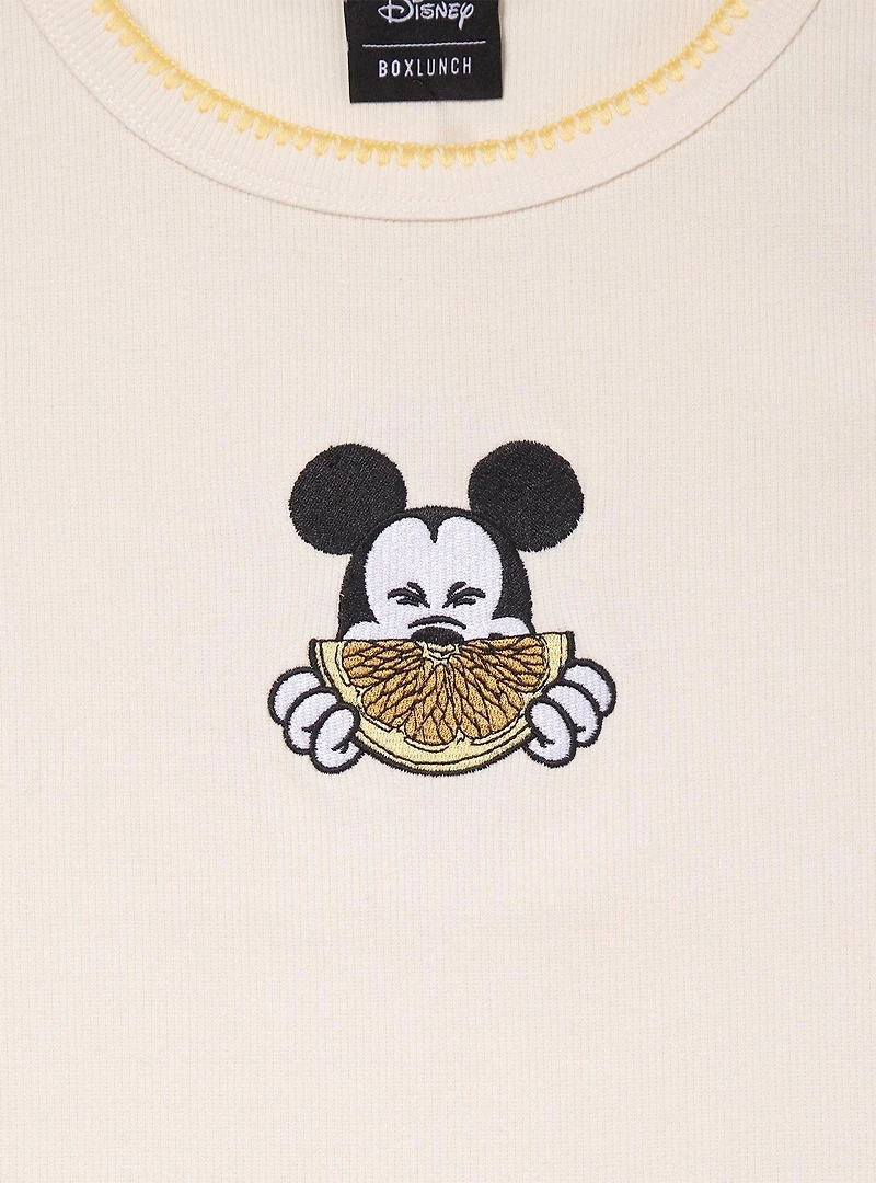 Disney Mickey Mouse Lemon Embroidered Women's Plus Tank Top - BoxLunch Exclusive