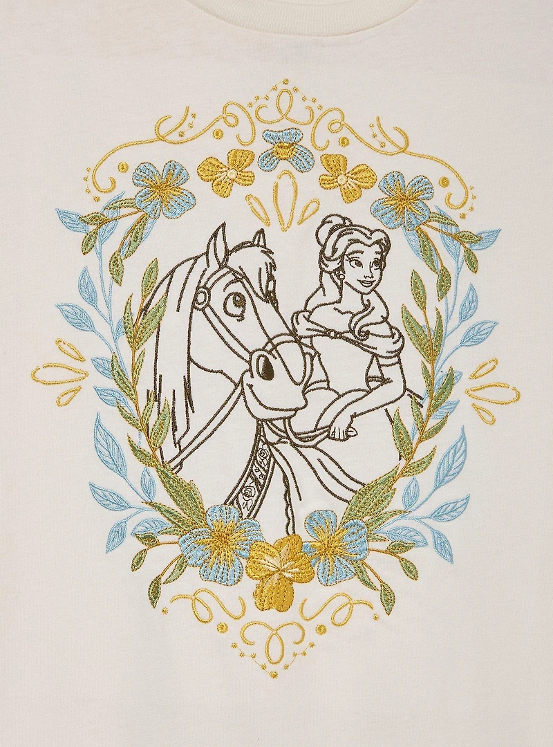 Disney Beauty and the Beast Belle & Phillipe Floral Women's T-Shirt — BoxLunch Exclusive