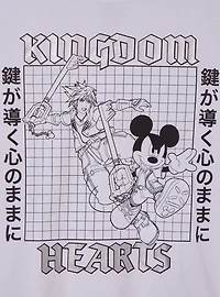 Disney Kingdom Hearts Tonal Grid Portrait Women's Cropped T-Shirt - BoxLunch Exclusive