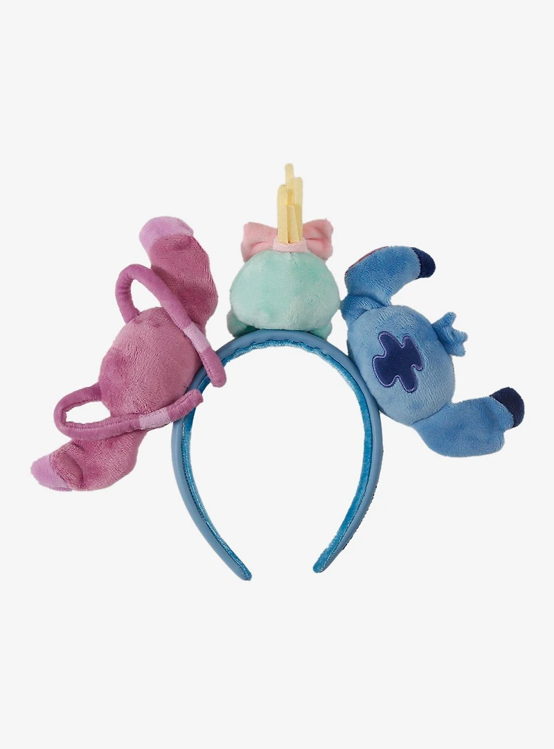 Loungefly Disney Lilo & Stitch Angel, Scrump, & Stitch Plush Headband — BoxLunch Exclusive