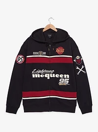 Disney Pixar Cars Lightning McQueen Patches Zip Hoodie — BoxLunch Exclusive