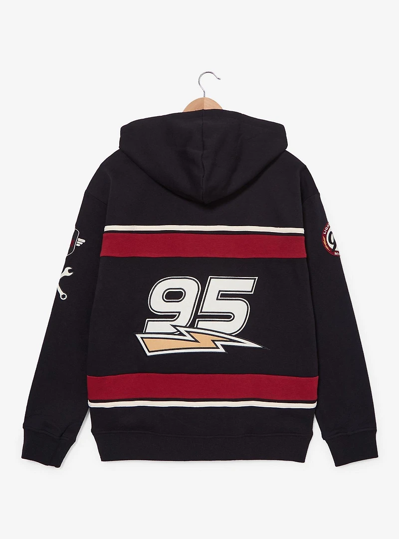 Disney Pixar Cars Lightning McQueen Patches Zip Hoodie — BoxLunch Exclusive