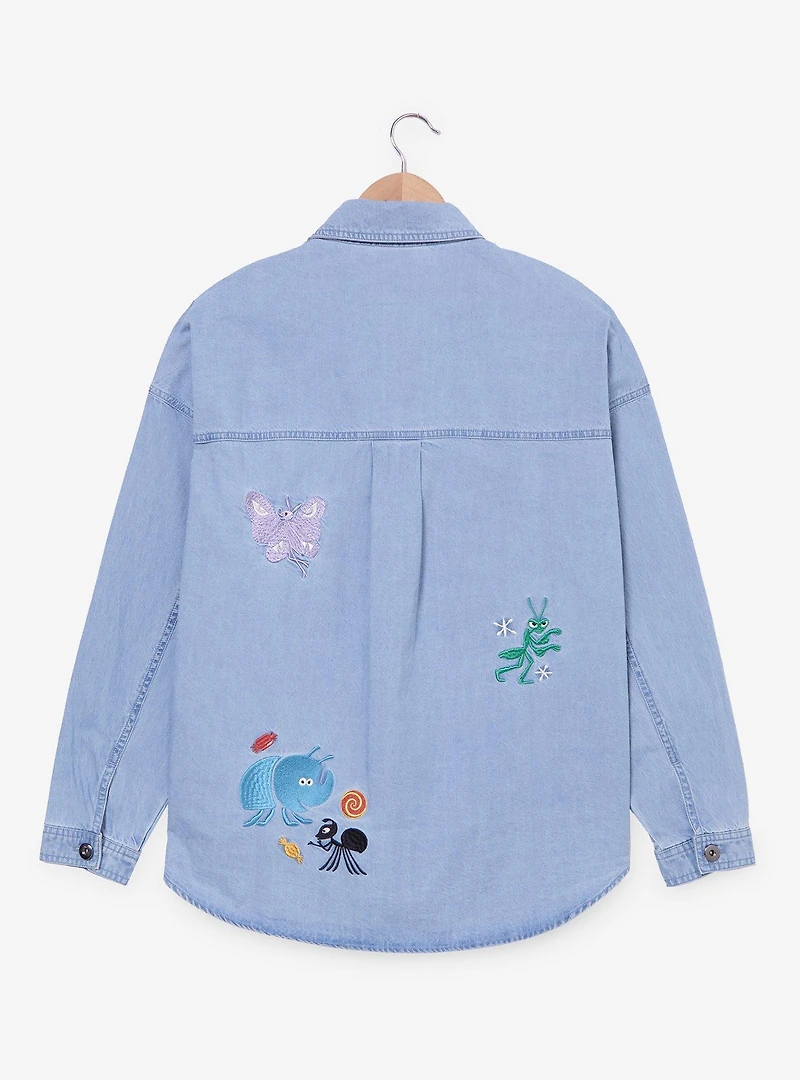 Disney Pixar A Bug's Life Embroidered Women's Long Sleeve Button-Up — BoxLunch Exclusive