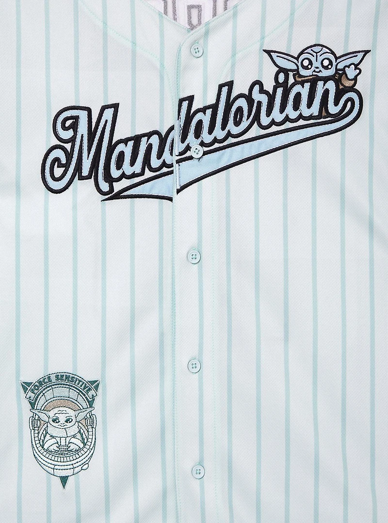Star Wars The Mandalorian Grogu Women's Cropped Striped Baseball Jersey - BoxLunch Exclusive