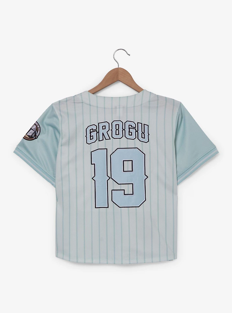 Star Wars The Mandalorian Grogu Women's Plus Cropped Striped Baseball Jersey - BoxLunch Exclusive