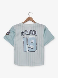 Star Wars The Mandalorian Grogu Women's Plus Cropped Striped Baseball Jersey - BoxLunch Exclusive