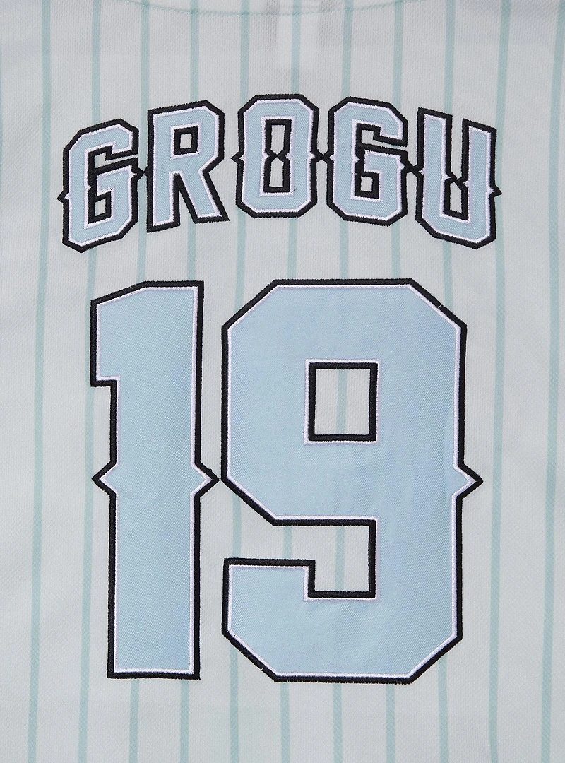 Star Wars The Mandalorian Grogu Women's Plus Cropped Striped Baseball Jersey - BoxLunch Exclusive