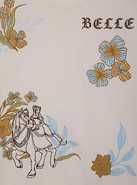 Disney Beauty and the Beast Belle & Phillipe Floral Women's Plus Crewneck — BoxLunch Exclusive