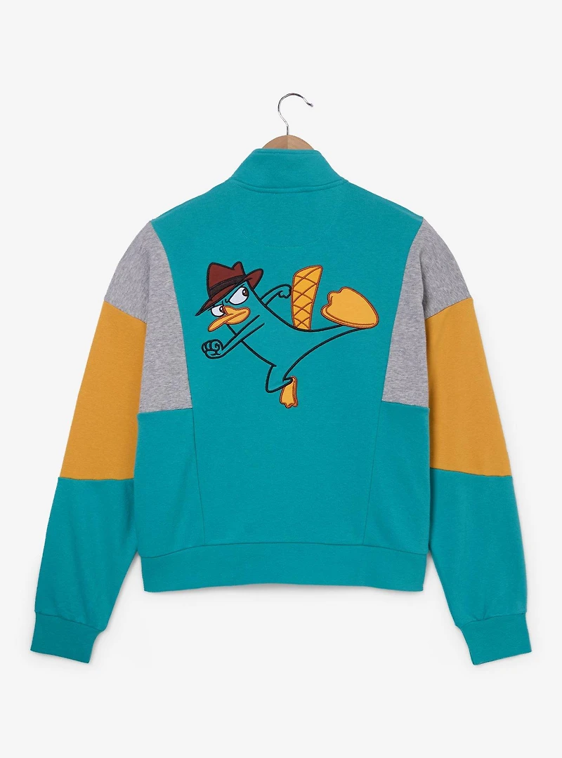 Disney Phineas & Ferb Perry The Platypus Women's Quarter-Zip Crewneck - BoxLunch Exclusive
