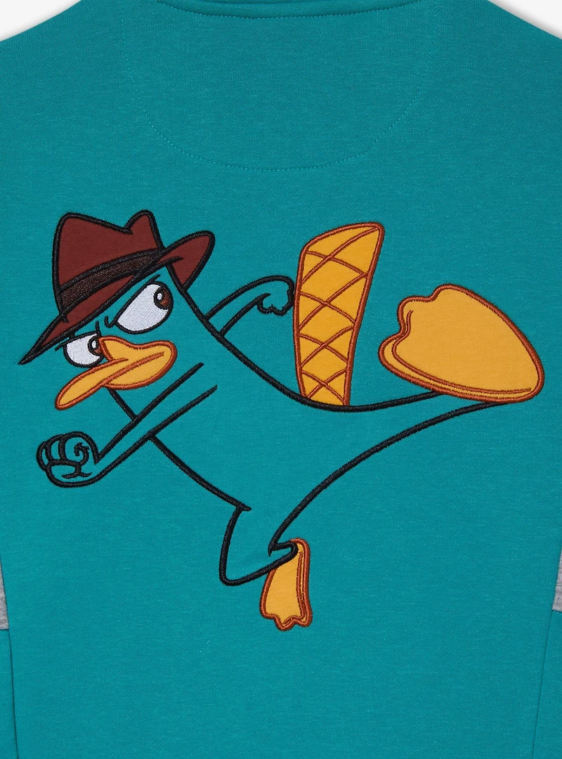 Disney Phineas & Ferb Perry The Platypus Women's Quarter-Zip Crewneck - BoxLunch Exclusive