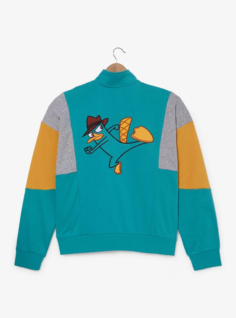 Disney Phineas & Ferb Perry The Platypus Women's Plus Quarter-Zip Crewneck - BoxLunch Exclusive