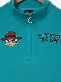 Disney Phineas & Ferb Perry The Platypus Women's Plus Quarter-Zip Crewneck - BoxLunch Exclusive